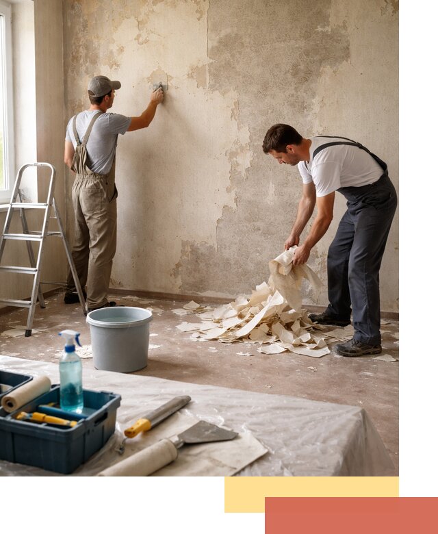 Снятие старых обоев в Чапаевске быстро и качественно