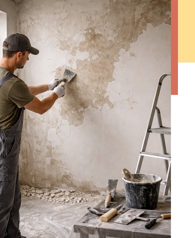 Снятие старой шпаклевки в Чапаевске от 1890 руб. — быстро и недорого | ОТДЕЛОЧНИК-Чпв