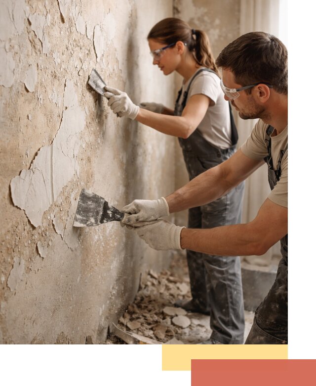 Снятие старой шпаклевки и подготовка поверхностей в Чапаевске