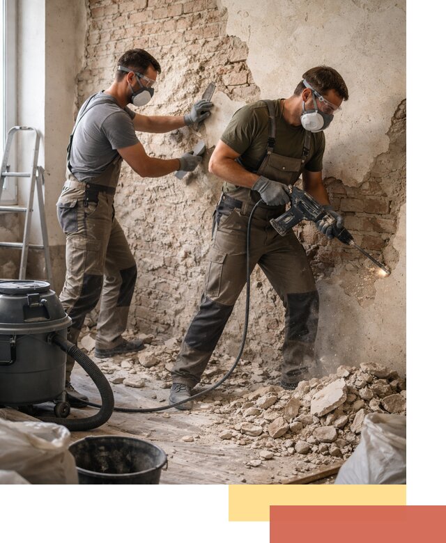 Демонтаж штукатурки со стен в Чапаевске быстро и аккуратно