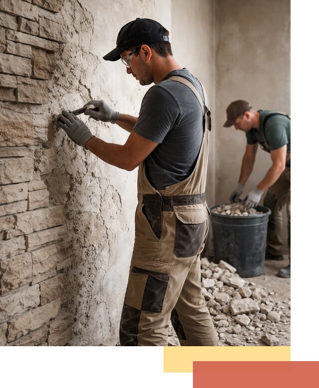 Демонтаж декоративного камня в Чапаевске профессионально и безопасно