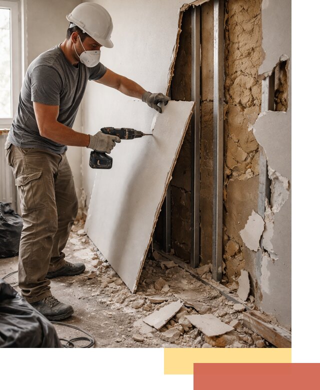 Демонтаж гипсокартона со стен в Чапаевске качественно и быстро