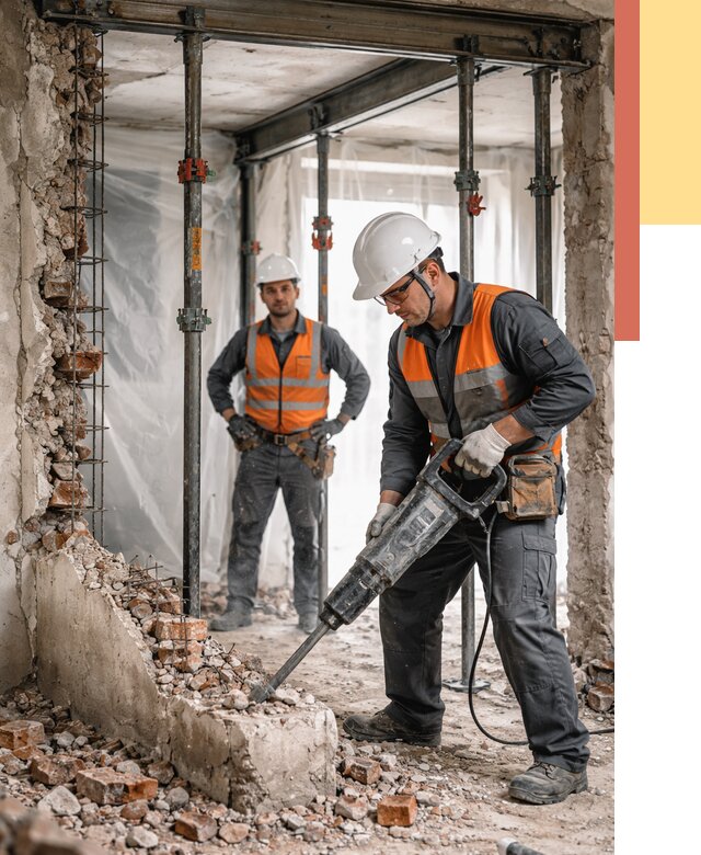 Снос несущих стен в Чапаевске от 10470 руб. — демонтаж несущей стены под ключ | ОТДЕЛОЧНИК-Чпв