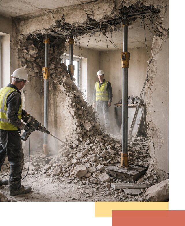 Снос несущих стен в Чапаевске с гарантией безопасности и качества