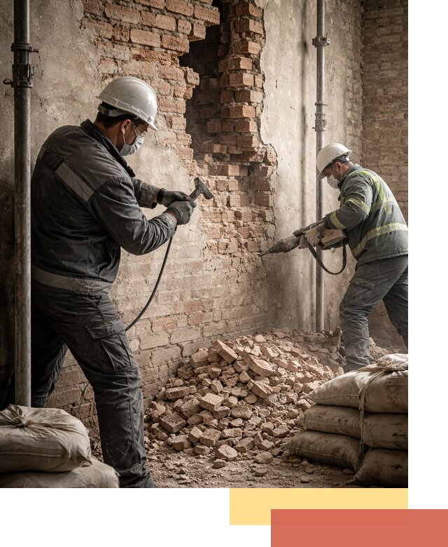 Демонтаж кирпичных стен в Чапаевске быстро и безопасно