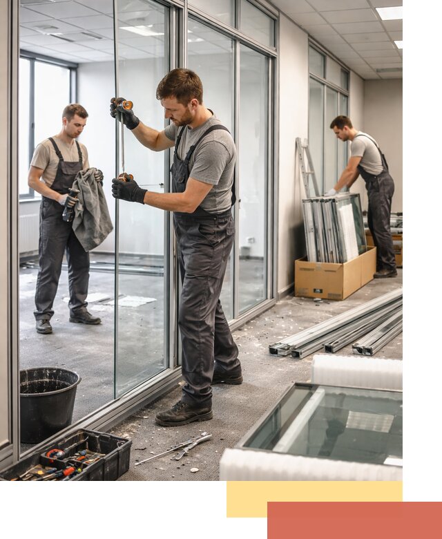 Демонтаж стеклянных перегородок в Чапаевске быстро и безопасно