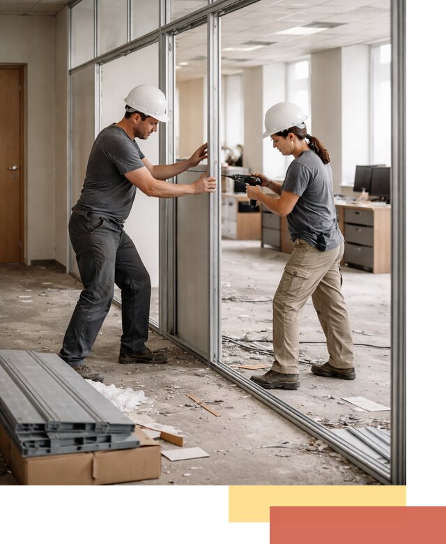 Демонтаж алюминиевых перегородок в Чапаевске быстро и аккуратно