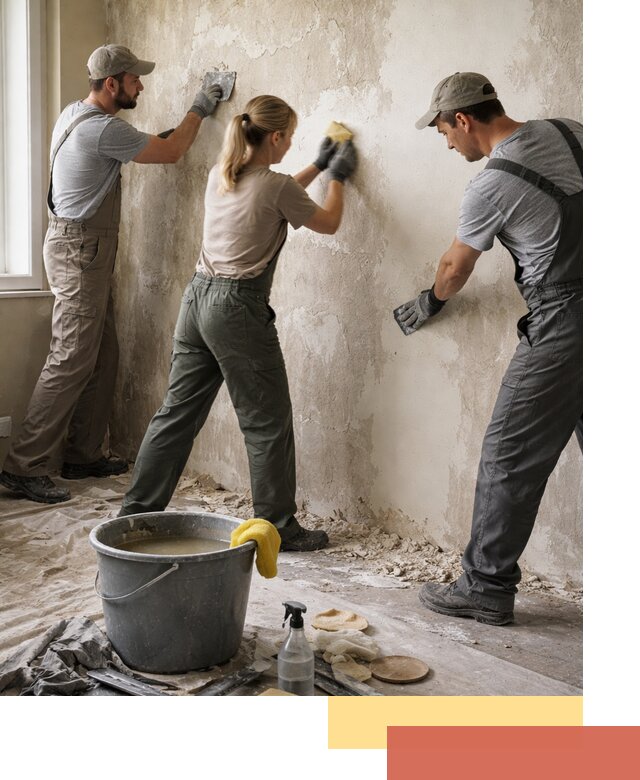 Очистка стен от клея и грунтовки в Чапаевске качественно и быстро