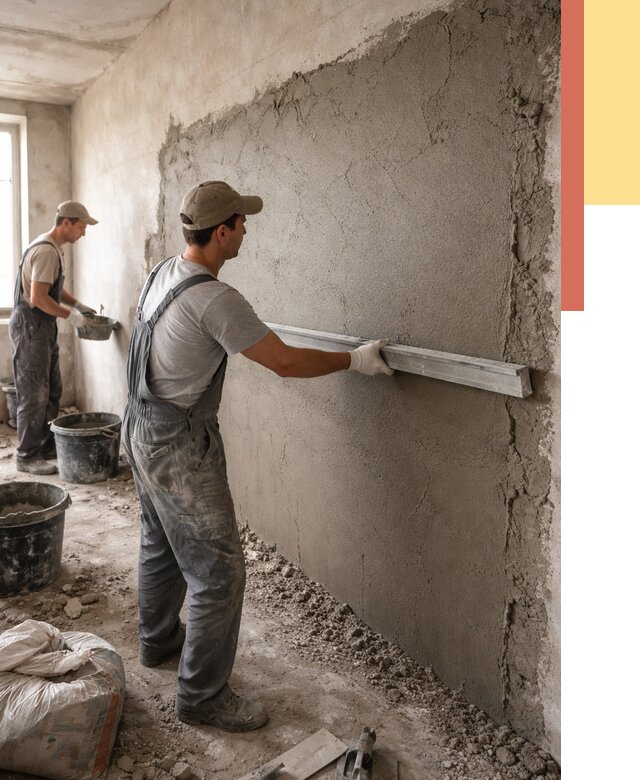 Цементная штукатурка стен в Чапаевске от 4597 руб/м2 — быстро и недорого | ОТДЕЛОЧНИК-Чпв