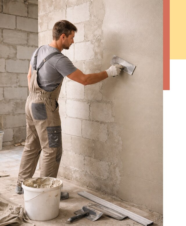 Штукатурка стен из газобетона в Чапаевске от 2145 руб./м2 — быстро и недорого | ОТДЕЛОЧНИК-Чпв