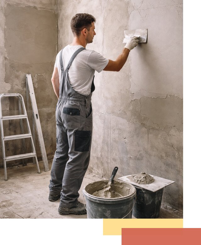 Штукатурка стен в ванной под ключ в Чапаевске