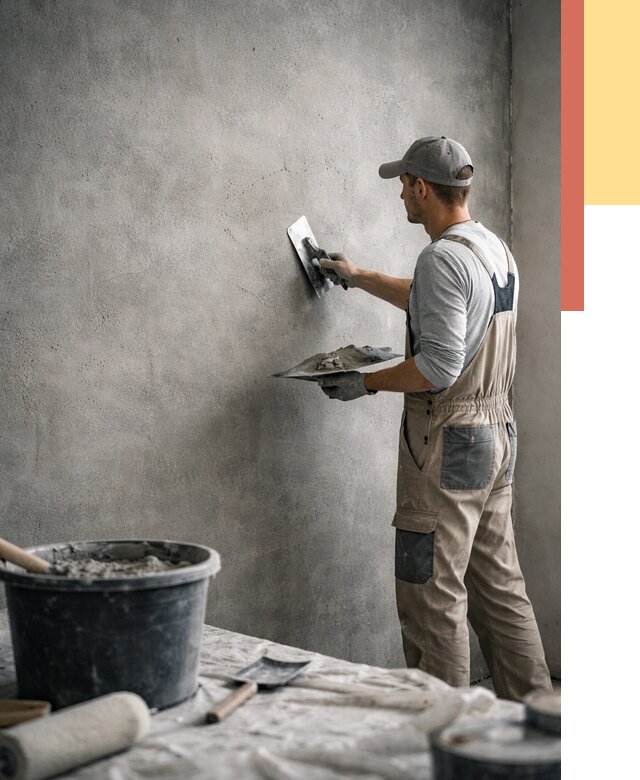 Декоративная штукатурка под бетон в Чапаевске от 2554 руб./м² — нанесение под ключ | ОТДЕЛОЧНИК-Чпв