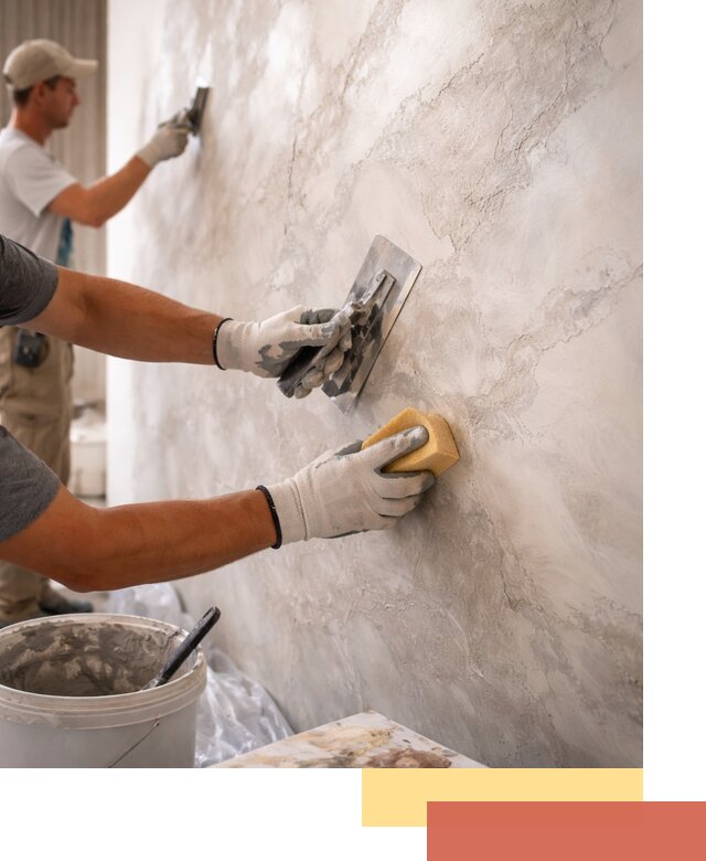 Декоративная штукатурка под мрамор в Чапаевске для стен и потолков