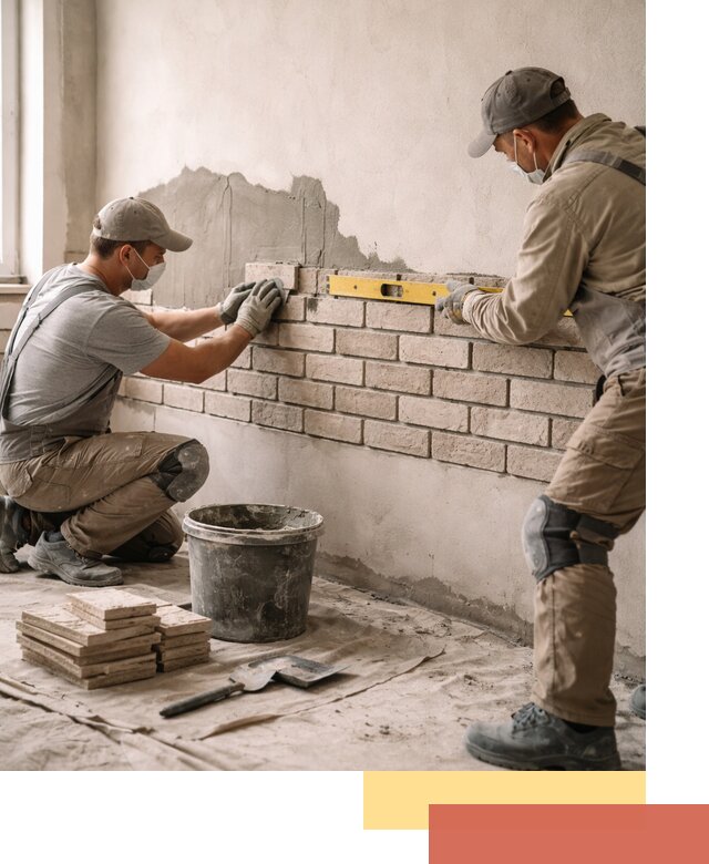 Монтаж декоративного кирпича профессионально в Чапаевске