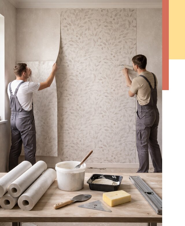 Поклейка обоев с подбором рисунка в Чапаевске от 3575 руб. | ОТДЕЛОЧНИК-Чпв - быстро и недорого