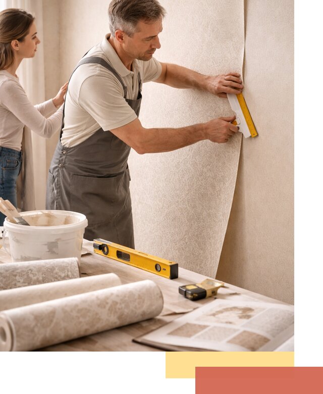 Поклейка обоев с подбором рисунка в Чапаевске