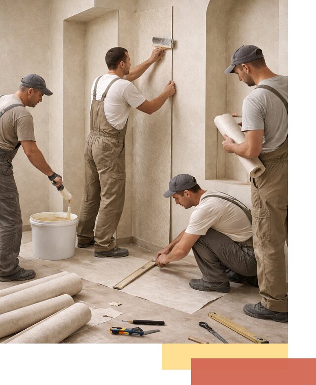 Поклейка обоев на сложные стены и неровные поверхности в Чапаевске