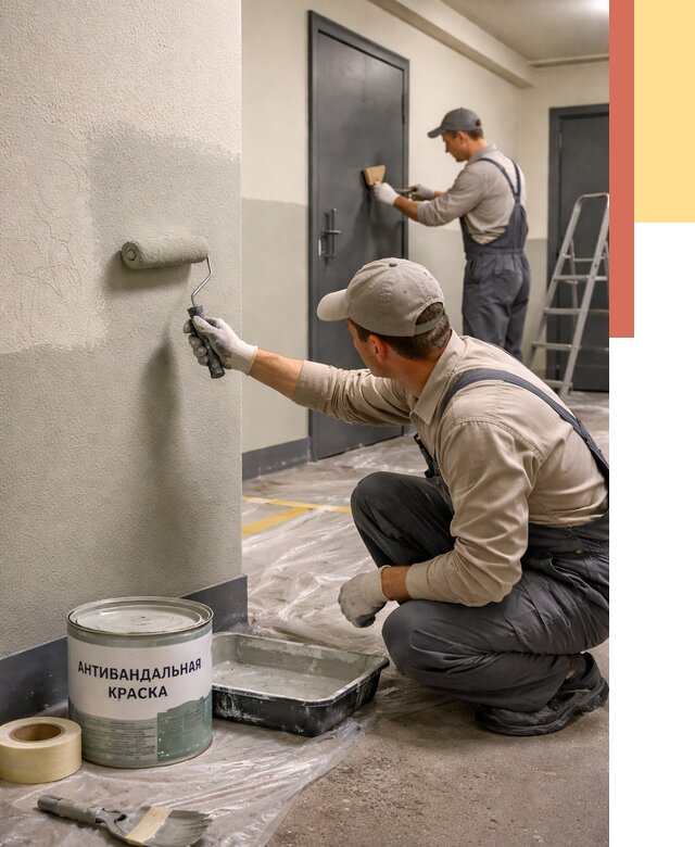 Покраска стен антивандальной краской в Чапаевске от 4597 руб./м² под ключ | ОТДЕЛОЧНИК-Чпв