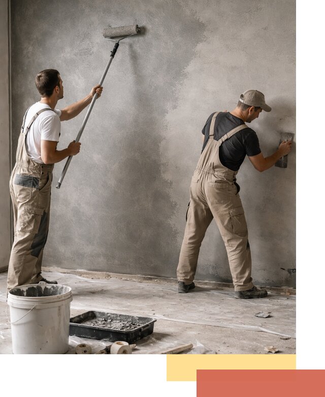 Покраска стен под бетон в Чапаевске профессионально и недорого