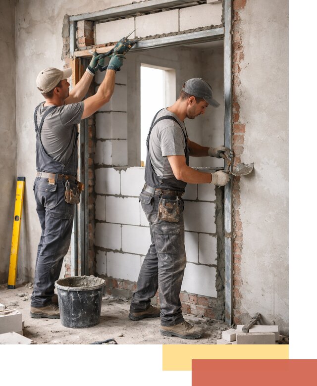 Закладка дверного проема под ключ в Чапаевске: демонтаж, монтаж, отделка