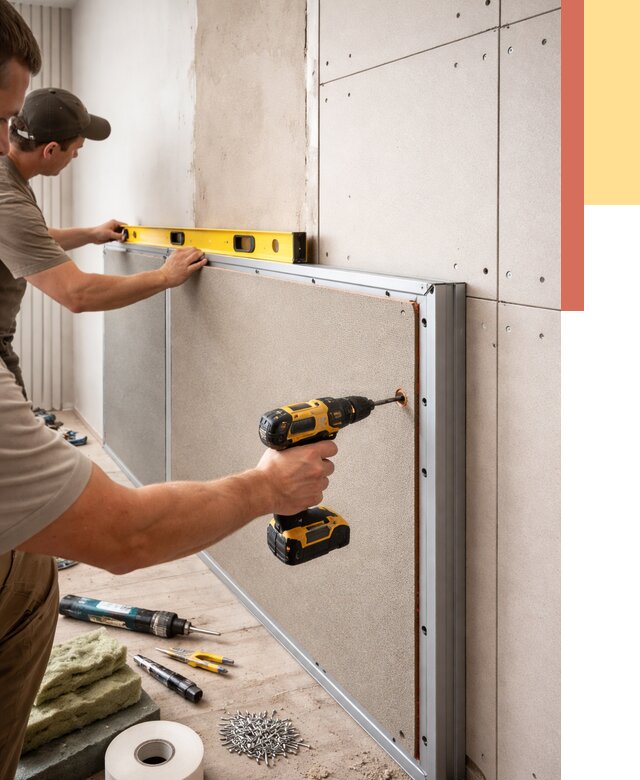 Шумоизоляция стен панелями ЗИПС в Чапаевске от 2247 руб./м² под ключ | ОТДЕЛОЧНИК-Чпв