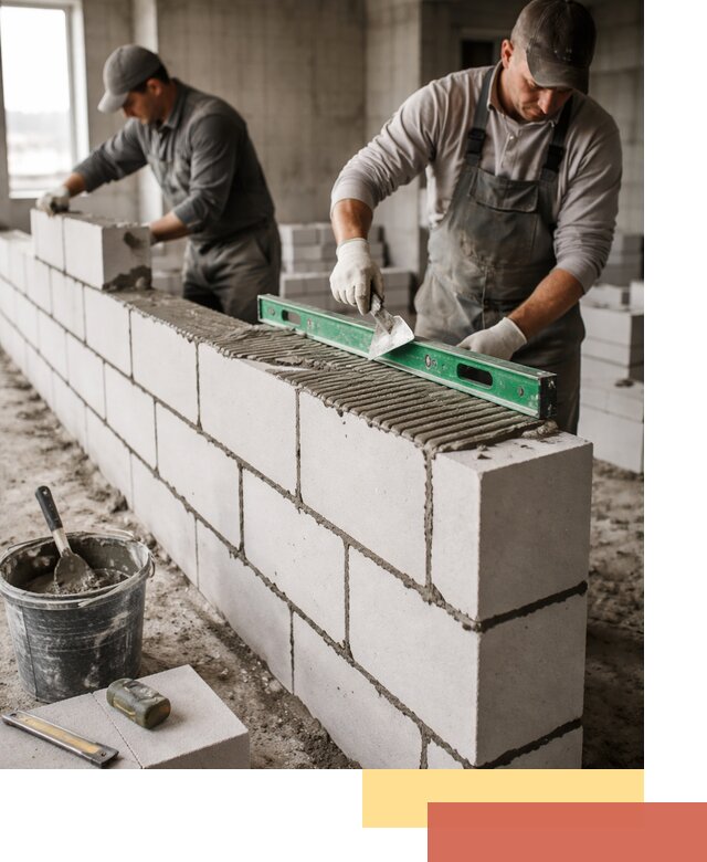 Кладка перегородок из газобетона в Чапаевске быстро и качественно