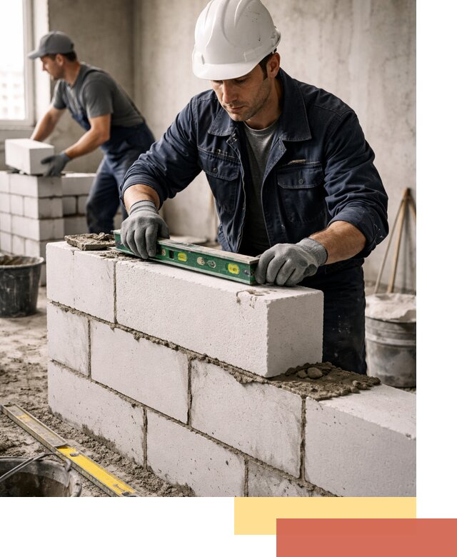 Кладка перегородок из пеноблока под ключ в Чапаевске