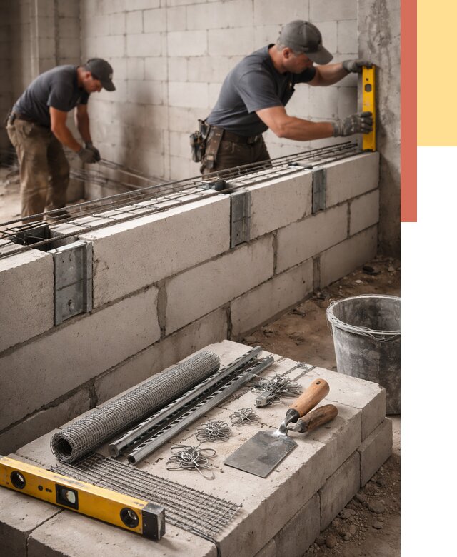Армирование кладки перегородок в Чапаевске от 766 руб. под ключ | ОТДЕЛОЧНИК-Чпв