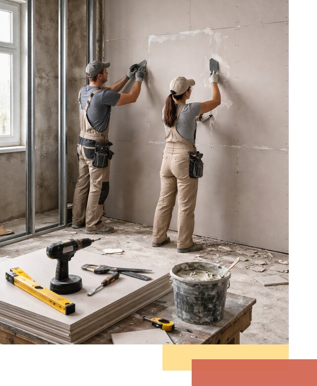 Монтаж двухслойной перегородки из гипсокартона в Чапаевске