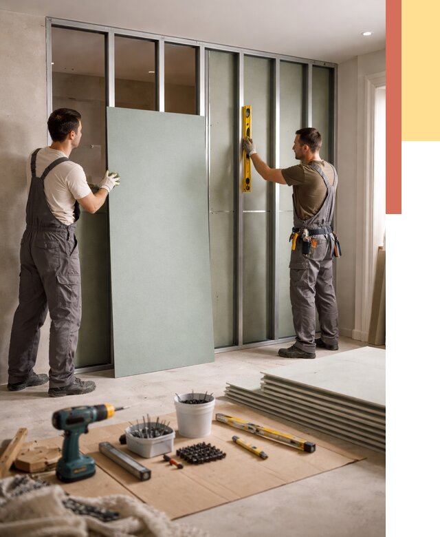 Перегородка из влагостойкого гипсокартона в Чапаевске от 4903 руб. — монтаж под ключ | ОТДЕЛОЧНИК-Чпв