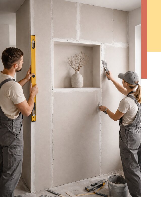 Перегородка из гипсокартона с нишей в Чапаевске от 3320 руб. под ключ | ОТДЕЛОЧНИК-Чпв