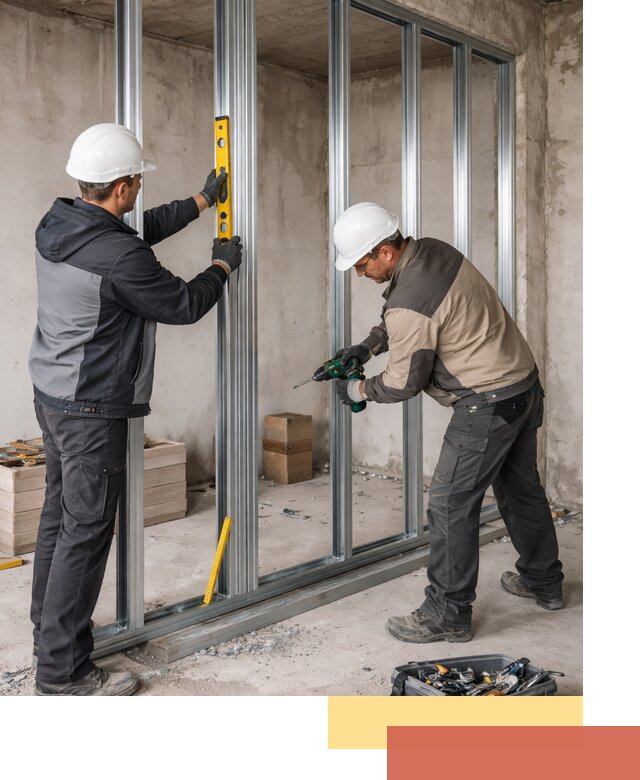 Монтаж каркаса перегородки из профиля в Чапаевске