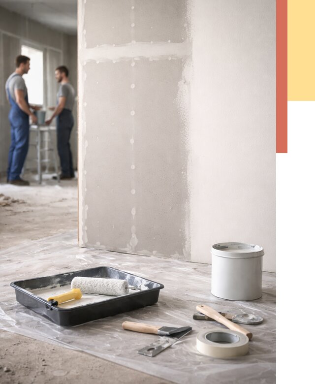 Покраска перегородок из гипсокартона в Чапаевске от 4597 руб. под ключ | ОТДЕЛОЧНИК-Чпв