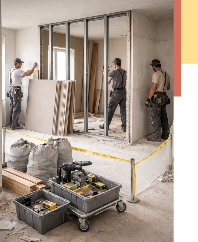 Перенос гипсокартонной перегородки в Чапаевске под ключ от 4597 руб. | Демонтаж и монтаж – ОТДЕЛОЧНИК-Чпв