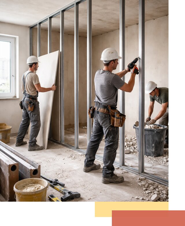 Перенос гипсокартонной перегородки в Чапаевске профессионально и быстро