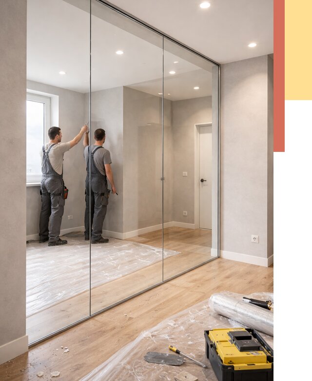 Безрамные стеклянные перегородки в Чапаевске — монтаж от 9704 руб. | ОТДЕЛОЧНИК-Чпв