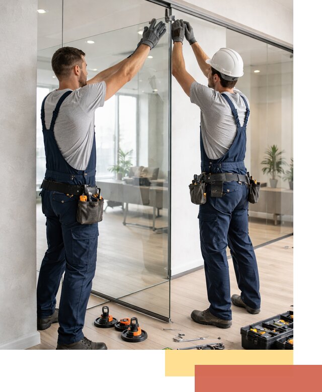 Безрамные стеклянные перегородки под ключ в Чапаевске