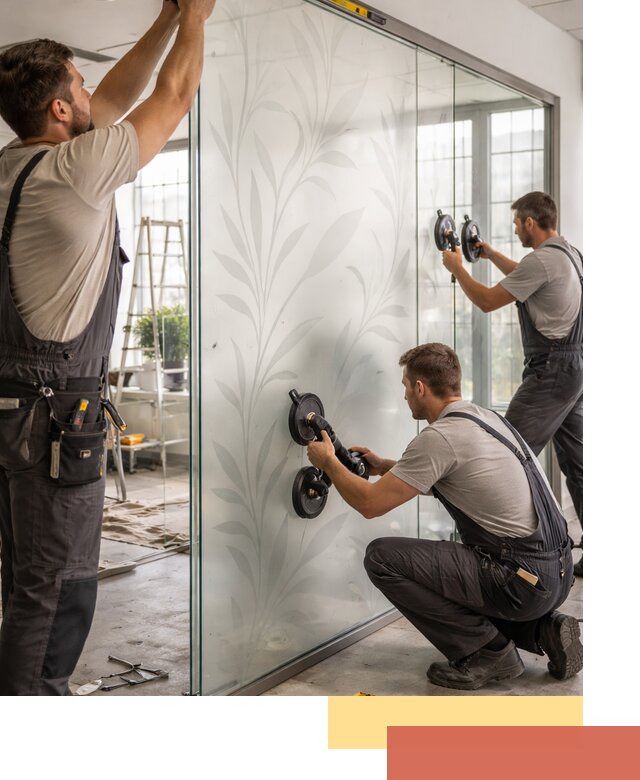 Стеклянные перегородки с рисунком на заказ в Чапаевске