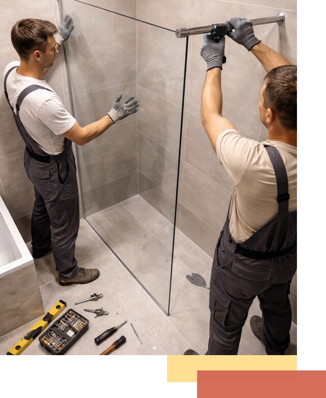 Стеклянные перегородки для душа в Чапаевске — изготовление и монтаж