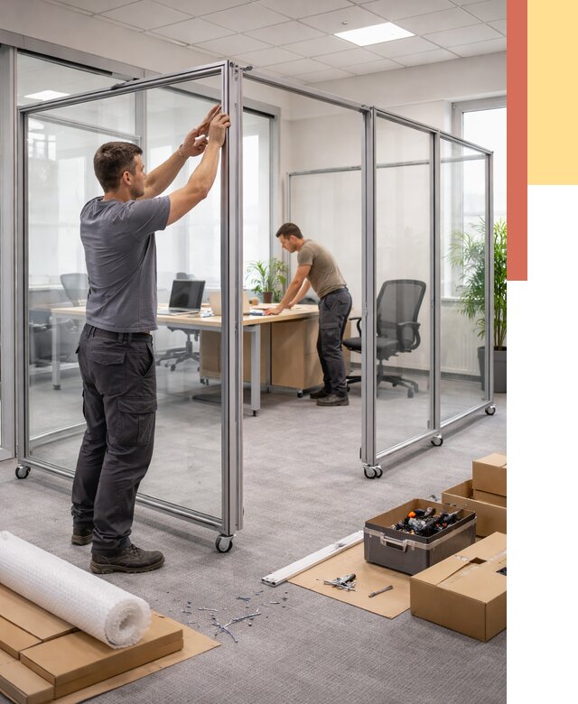 Мобильные офисные перегородки в Чапаевске от 12769 руб. — установка под ключ | ОТДЕЛОЧНИК-Чпв