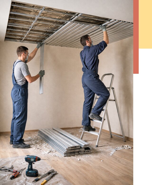 Демонтаж реечного потолка в Чапаевске от 4597 руб. быстро и недорого | ОТДЕЛОЧНИК-Чпв