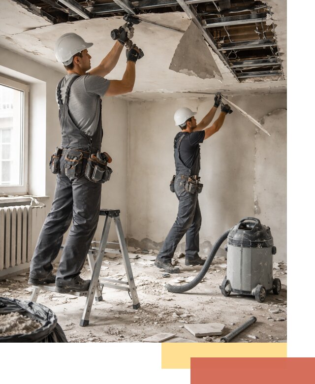 Демонтаж гипсокартонного потолка в Чапаевске быстро и аккуратно