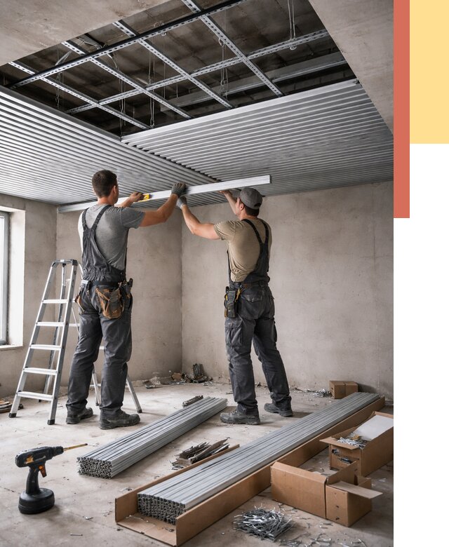 Монтаж реечного потолка в Чапаевске от 4597 руб. под ключ | ОТДЕЛОЧНИК-Чпв