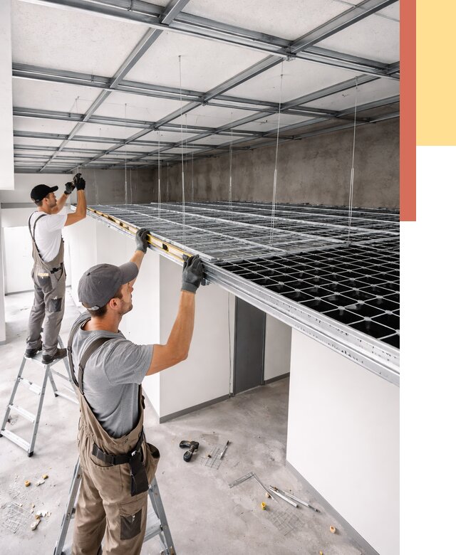 Монтаж потолка грильято в Чапаевске от 460 руб./м² — быстрая сборка под ключ | ОТДЕЛОЧНИК-Чпв