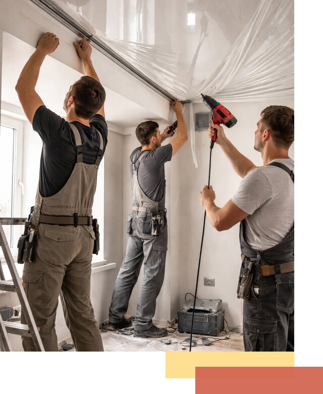 Монтаж глянцевого натяжного потолка в Чапаевске быстро и качественно