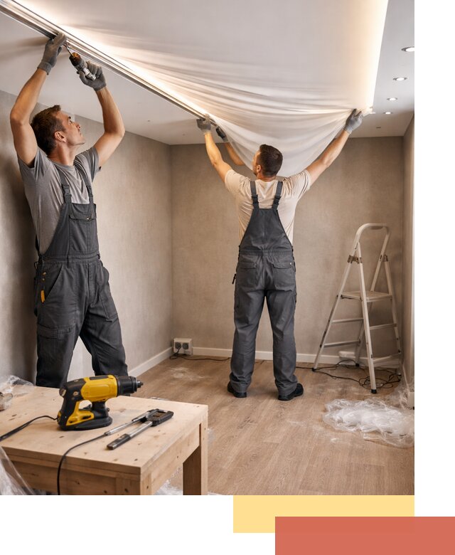 Монтаж натяжного потолка с подсветкой в Чапаевске цена и сроки