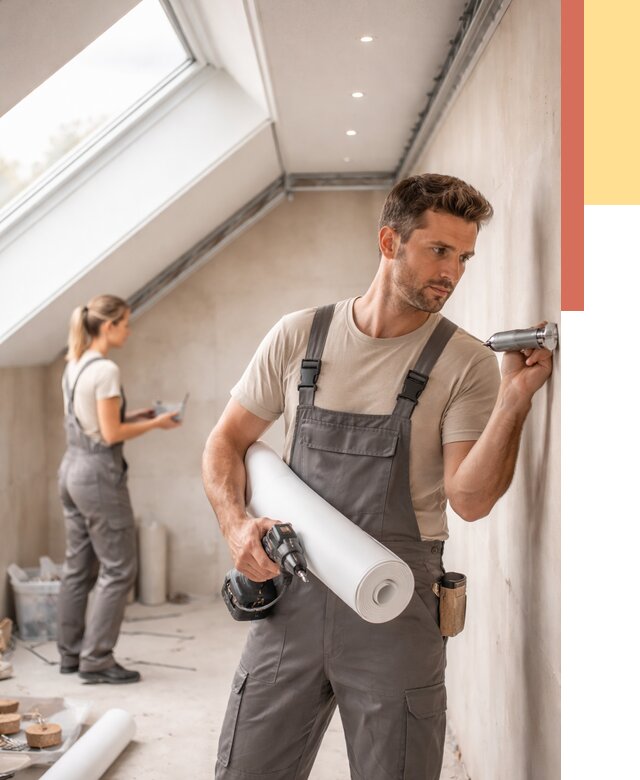 Монтаж натяжного потолка на мансарде в Чапаевске от 3575 руб. | ОТДЕЛОЧНИК-Чпв