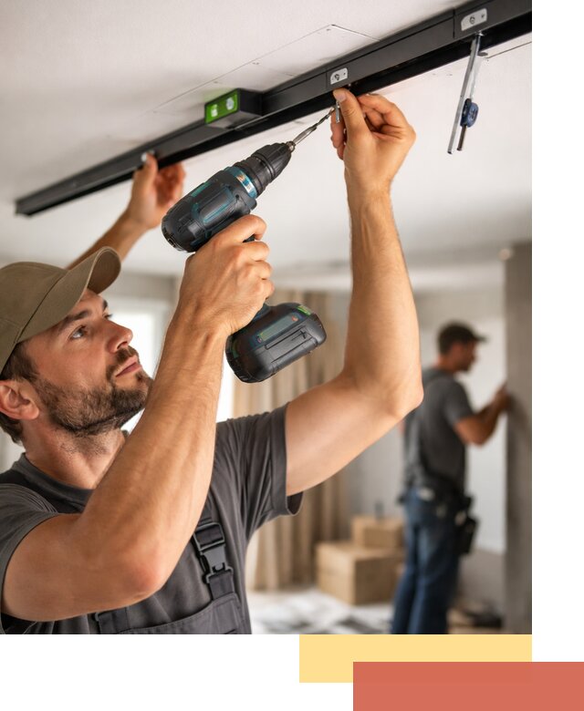 Установка трековых светильников в натяжной потолок в Чапаевске