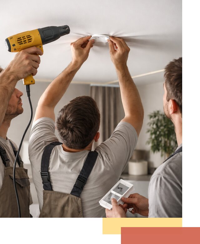 Ремонт прокола полотна натяжного потолка в Чапаевске