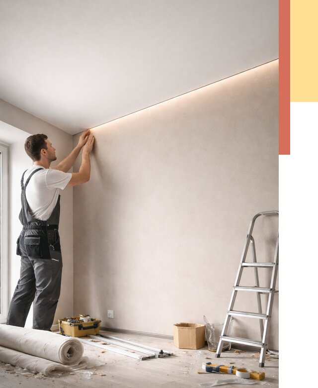 Теневые натяжные потолки в Чапаевске от 8376 руб. под ключ | ОТДЕЛОЧНИК-Чпв